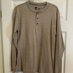 Hanes Beefy T Henley • Tan/Khaki